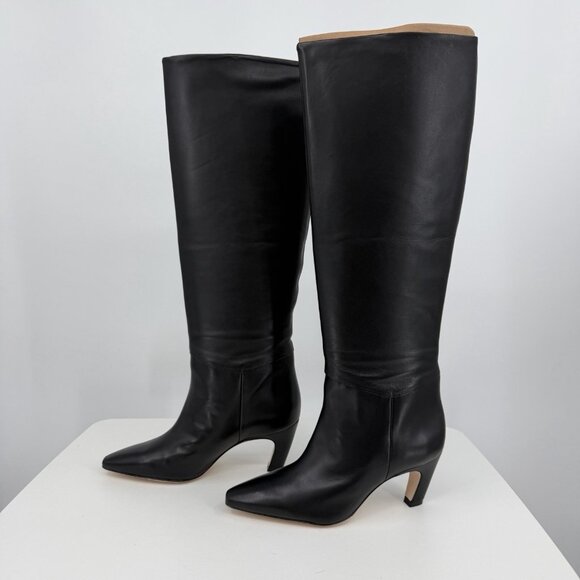 Everlane The Knee-High Banana Heel Boot in Black Leather sz 7 Women's Pull-on - Picture 1 of 9